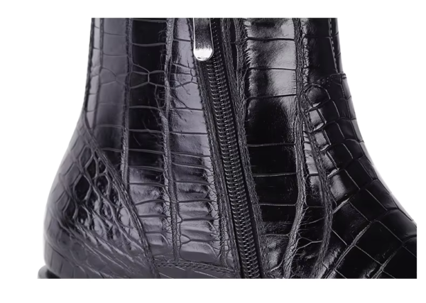 Black Ankle Crocodile Skin Boots