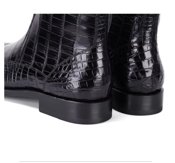 Black Ankle Crocodile Skin Boots