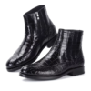 Black Ankle Crocodile Skin Boots