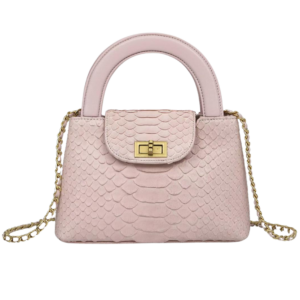 Snake Skin Crossbody Top-Handle Bag