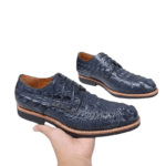 Blue Crocodile Skin Oxford Shoes-alt2