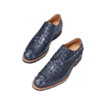 Blue Crocodile Skin Oxford Shoes-alt3