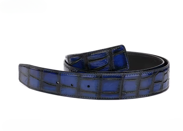 Handpainted Crocodile Skin Belt