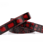 Handpainted Crocodile Skin Belt