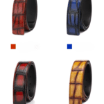 Handpainted Crocodile Skin Belt
