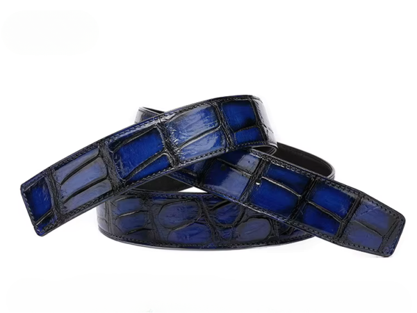 Handpainted Crocodile Skin Belt