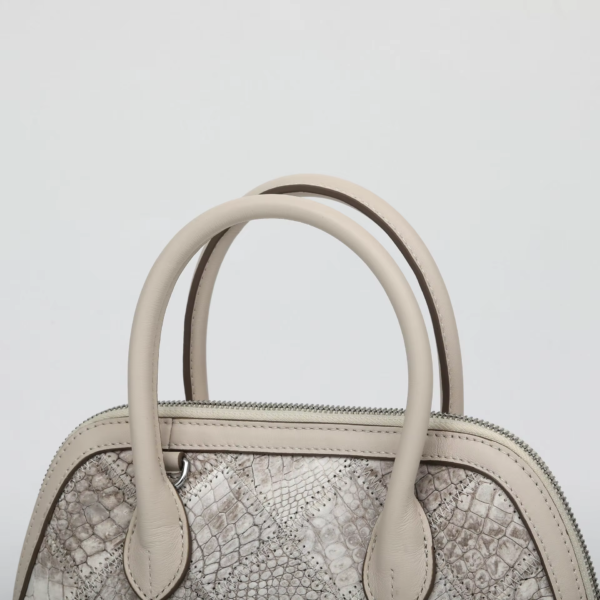 Crocodile Skin Patchwork Handbag