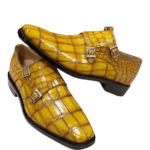 Crocodile Skin Shoes With Buckle Strap