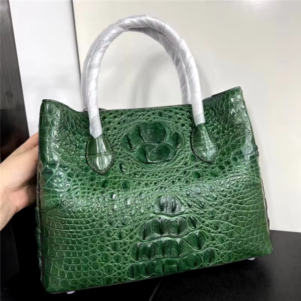 crocodile skin shoulder bag