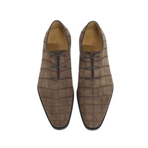 Crocodile Skin Suede Oxford Shoes