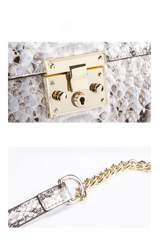 Python Skin Lock Flap Bag-alt6