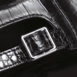 Black Baseball Cap Crocodile Belly Skin