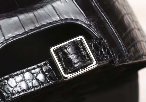 Black Baseball Cap Crocodile Belly Skin