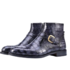 Hand-Painted Crocodile Skin Ankle Boots