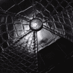 Black Baseball Cap Crocodile Belly Skin