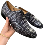 Hand-Painted Crocodile Skin Oxford Dress Shoes