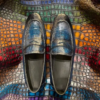 lizard skin colorful loafers