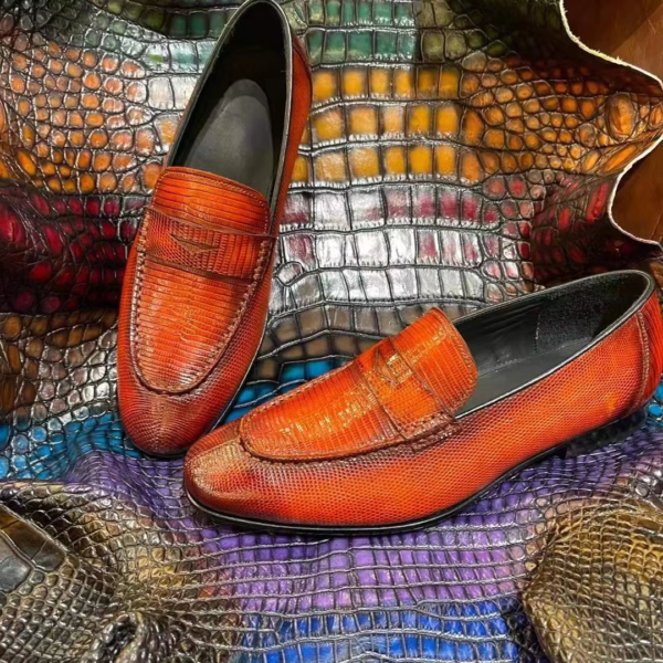 lizard skin colorful loafers