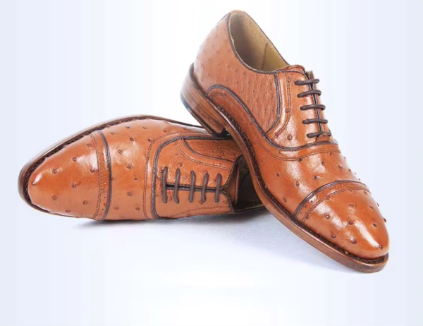 Ostich Skin Lace-up Shoes