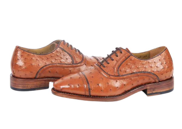Ostich Skin Lace-up Shoes