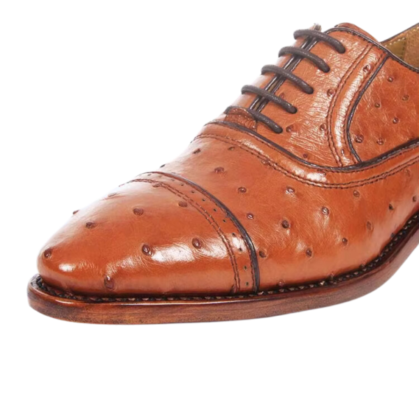 Ostich Skin Lace-up Shoes