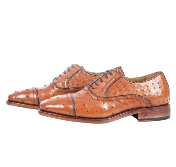 Ostich Skin Lace-up Shoes