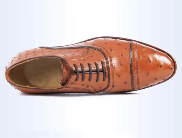 Ostich Skin Lace-up Shoes