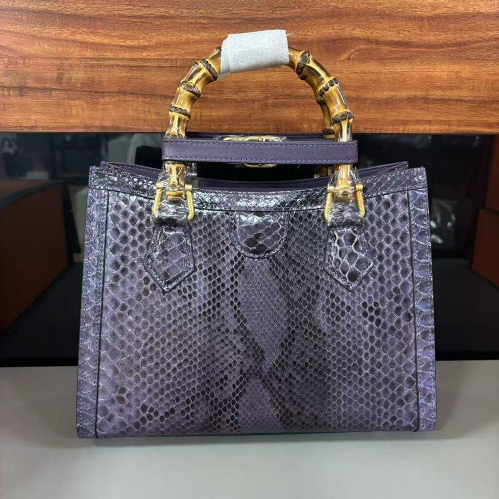Python Snake Skin Top-Handle Handbag
