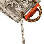 Python Snake Skin Top-Handle Handbag