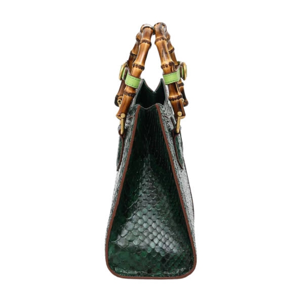 Python Snake Skin Top-Handle Handbag