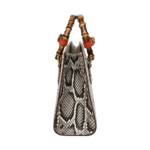 Python Snake Skin Top-Handle Handbag