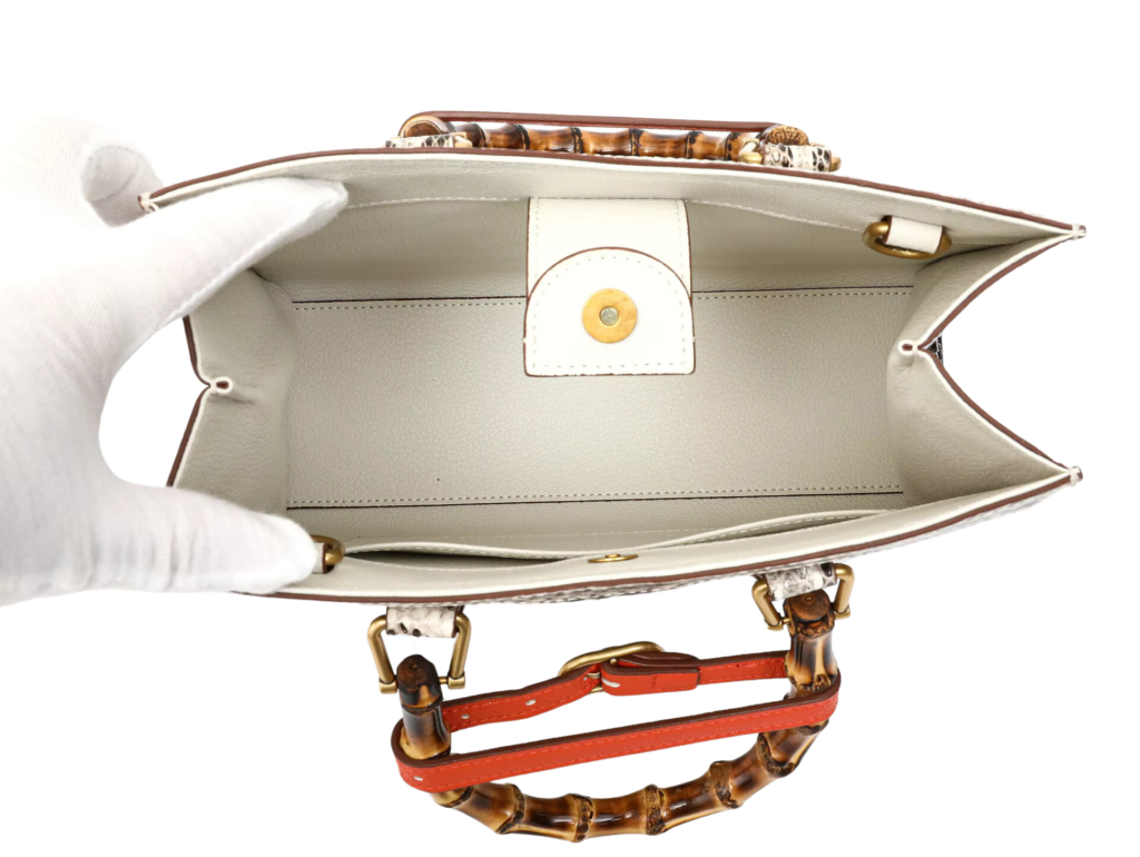 Python Snake Skin Top-Handle Handbag