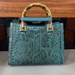 Python Snake Skin Top-Handle Handbag