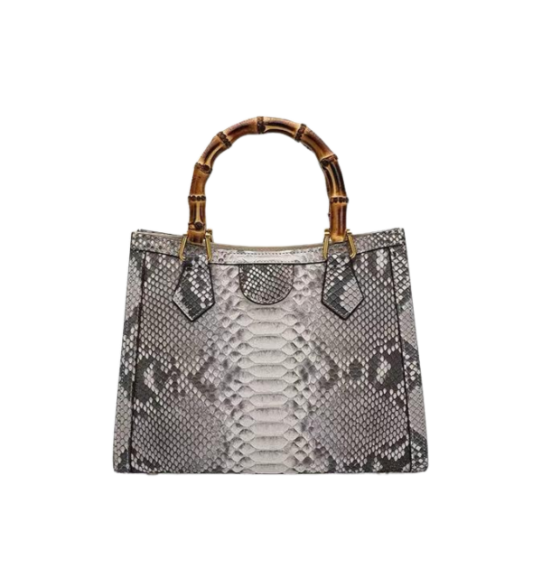 Python Snake Skin Top-Handle Handbag