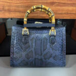 Python Snake Skin Top-Handle Handbag