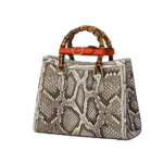 Python Snake Skin Top-Handle Handbag