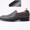 Black Stingray Skin Loafers