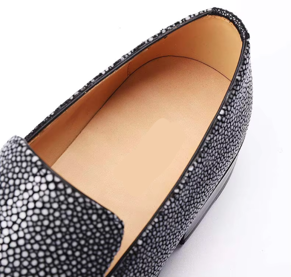 Black Stingray Skin Loafers