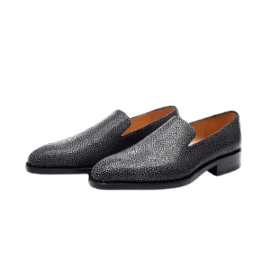 Black Stingray Skin Loafers