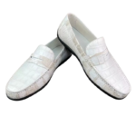 Himalayan White Crocodile Skin Loafers