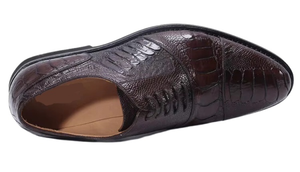 Ostrich Skin Classic Lace-Up Dress Shoes