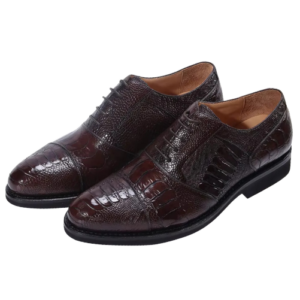 Ostrich Skin Classic Lace-Up Dress Shoes