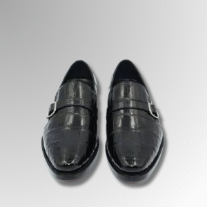 Black Crocodile Skin Formal Loafers