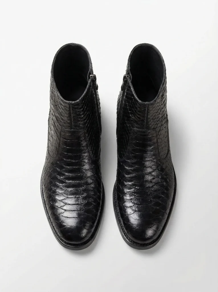 Python Skin Ankle Boots