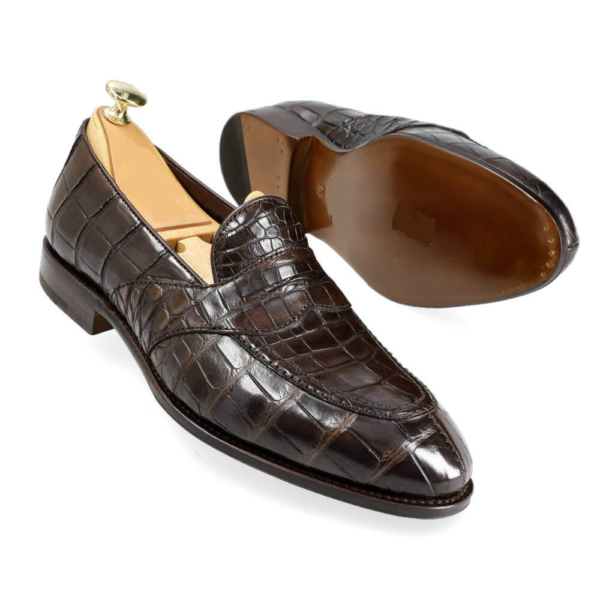 Crocodile Belly Skin Loafers