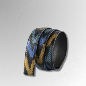 Unisex Python Skin Belt Without Buckle