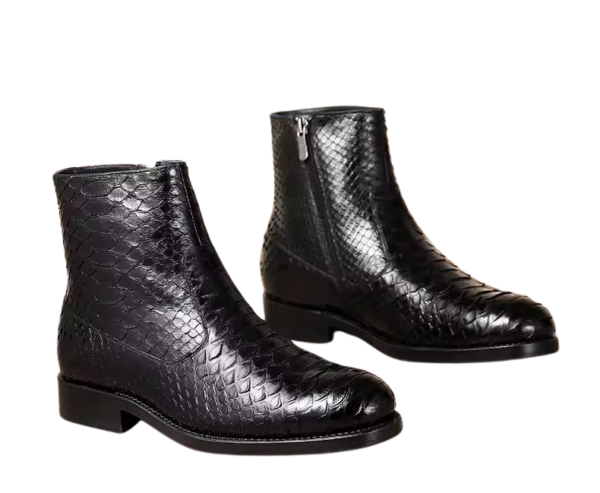 Python Snake Ankle Boots