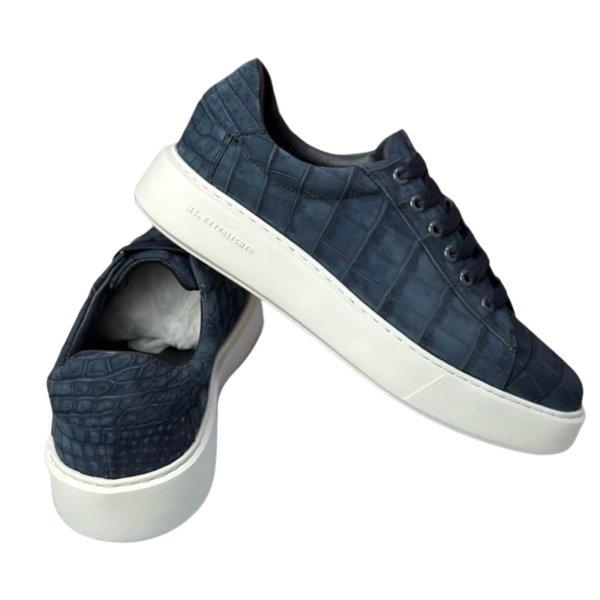 crocodile skin suede sneakers