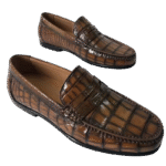 Handpainted Crocodile Leather Loafers