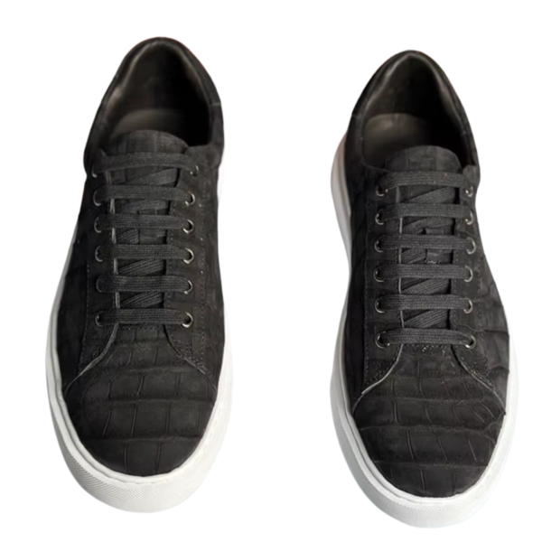 crocodile skin suede sneakers